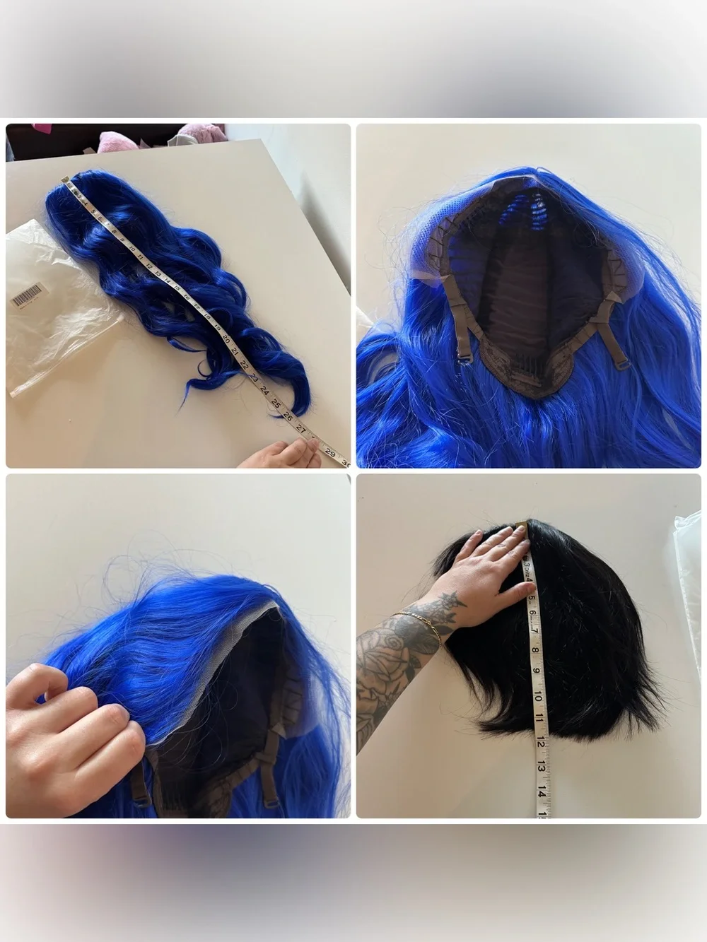 Entranced Styles New Synthetic Wig Bundle Bob Split Green Blue Cosplay Costume.